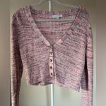 Intermix  Multicolor Ribbed Knit Sweater Button Up 100% Cotton - L Photo 3