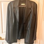 wilson's leather Valerie Stevens Vintage Size XL Womens Black Lamb Leather Blazer Jacket Photo 6