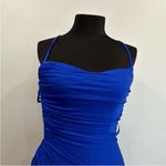 La Femme 29710 Blue Strappy Back Jersey Gown 8 Photo 5
