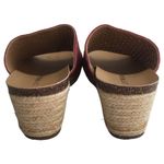 Lucky Brand Sandals Womens 6 Leather Jemya Wedge Jute Perforated Slip On Pink Photo 9