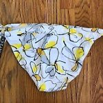 Jantzen NEW NWT White Yellow Gray Black Floral Tie Knot Y2K Bikini BOTTOM 12 Photo 8