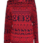 IZOD  red & navy textured pullover sweater large‎ Photo 0