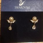 Swavorski Swarvoski Pearl Angels Earrings Vintage Coquette Photo 0