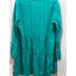 Scoop Tiered Long Sleeve V Neck Dress Teal Green Size Medium Photo 7