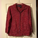 Liz Claiborne Vintage Retro Crazy Horse Red & White Cardigan Sweater 1X Photo 0