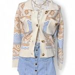 Vintage Inspired Cozy Knit Button Up Cardigan Sweater Boho Cottagecore Y2K Aztec Photo 0