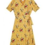 Womens Size 6 Joanie Savannah Floral Yellow Wrap Dress EUC Photo 1