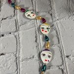Vintage Mardi Gras Mask Beaded Necklace Gold Photo 9
