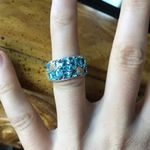 Natural Blue Apatite Sterling Silver Turtle Ring Size 5 Photo 8