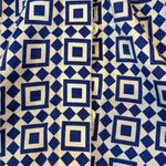 Foxcroft  Blue and White Geometric Button Down Shirt Photo 2