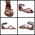 Ted Baker 💕 LONDON💕 Mathar Flat Studded Gladiator Sandal ~ Dark Brown 38.5 NWT Photo 2
