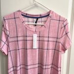 Jaclyn Intimates  Pink Plaid Nightgown Dress Women's Medium Short Sleeve Photo 1