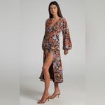 NWT Showpo Henny Midi Long Sleeve Split Dress in Dusk Floral Size 14 Pink Photo 9