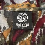 Bobeau Shirt Womens Small Green Orange Brush Stroke Paisley Blouse Boho Colorful Photo 5