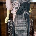 Roaman’s ROAMAN'S PINK & GRAY CHIFFON TOGA WRAP STYLE SHEATH DRESS NWT (34W) Photo 0