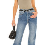 ANINE BING Morgan Rib Tank Tank Khaki Green Womens M High Neck Racerback Stretch Photo 0