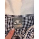 Nike  seersucker gingham jacket women size L zipper lightweight cotton blue white Photo 5