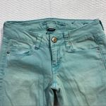 American Eagle  Stretch Denim Skinny Jean Blue Green Womens Size 0 Photo 2