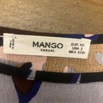 Mango  Casual Tropical‎ Leaf Gray Blouse Size 2 Vacation Cruise Photo 3