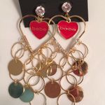 Bebe New  dangling hearts 💕 disks earrings Photo 1