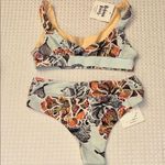 Kulani Kinis NEW! HARPER S Mint Peach Hawaiian High Waist Cheeky Bikini Bottoms Photo 6