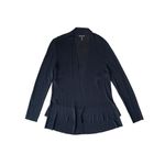 Eileen Fisher  2 Tier Ruffle Open-Front Stretch Jersey Cardigan Photo 2