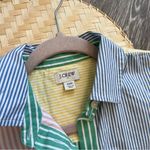 J.Crew  rainbow stripe shirt dress w/ waist‎ tie button front Photo 3