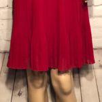H&M Red Pleated Fit & Flare Skirt Satin Tulle 12 Photo 3