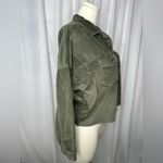American Eagle Outfitters Women's Olive Green Cor Cropped Shacket (925) Photo 2