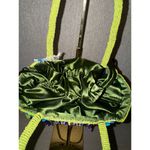 Green Beaded NWT Viral Handcrafted in India Embellished Drawstring Mini Handbag Photo 5