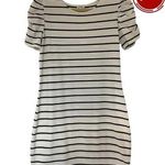 Blue Rain  Ivory & Black Striped Short Sleeve Dress Women Size Large NWT | 9-16 Photo 0