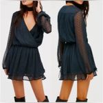 Free People  Dahlia Drop Waist Mini Dress Green S Photo 1