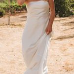Show Me Your Mumu  Taylor Tube Maxi Dress in Ivory Luxe Satin S NWT Photo 0