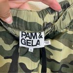 Pam & Gela  Green Camouflage Print Cargo Cropped Military Pull On Pants‎ Size S Photo 3