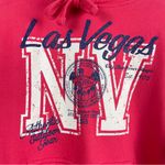 Alstyle Las Vegas Small Glitter Graphic Print Hooded Hoodie Sweatshirt Pink Photo 2