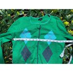 Talbots y2k Green Argyle Cardigan Size Small Photo 5