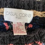 Vintage 1990s 90s Casual Corner Floral Knitted embroidered Crewneck Swea… Black Size M Photo 7