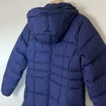 LL Bean Women's Down Fill Puffer Jacket Parka Hooded Size Small Blue Photo 5