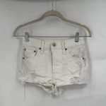 Levi's Premium 501 Shorts Womens 24 White Denim Button Fly Jean Cut Off Festival Photo 0