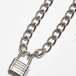 silver lock chain necklace Photo 3