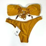 Zimmermann Wylie Halter Two Piece Bikini Swimsuit Mustard AU 2 US 8 NWT Photo 1