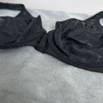 Delicates Vintage Bra 36C Black Lace Unlined Underwire Stretch Satin Sexy Retro Photo 7