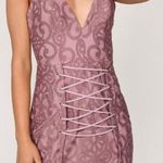 Tobi Lavender Dress With Lace Up Front Photo 0