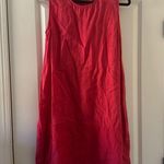 Terzo Millennio Shift Dress Red 100% Linen Pull Over Eyelet Made in Italy Sz L Size L Photo 0