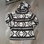 Billabong Fleece Zip Up Hoodie Sweatshirt Pattern Hippie Boho Brown Cream S M Photo 5