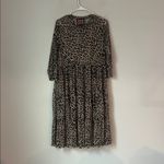 Johnny Was  Womens Leopard Print 3/4 SLEEVE MESH TIERED DRESS Sz Medium Photo 2