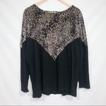 Amaryllis Leopard Print Velvet Bodice Sweater Size 1X Black Photo 2