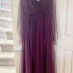 Jenny Yoo Annabelle Adjustable Tulle Bridesmaid Gown in Raisin Purple Photo 4