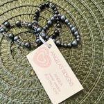 NWT Angelas Designs 3 hand made faux pearl stretch bracelets great for stacking Gray Photo 2