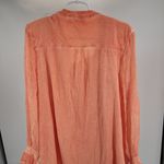 Soft Surroundings  Peach button up sheer eyelet lace 2pc set top L casual office Photo 4